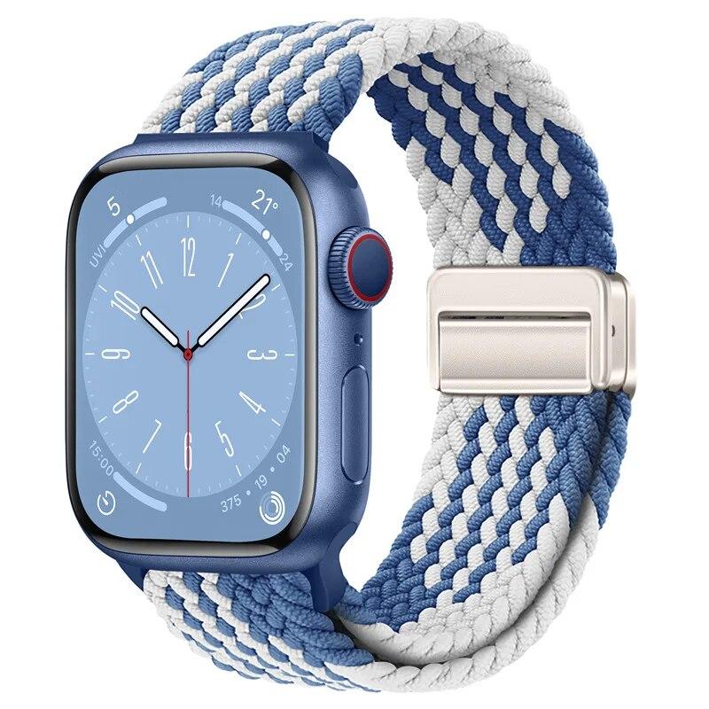 Nylon Strap For Apple Watch 44mm 45mm 49mm 42mm 38mm 40mm 41mm Watchband Bracelet for iWatch Series Ultra 9 8 7 6 5 4 SE 3 Band