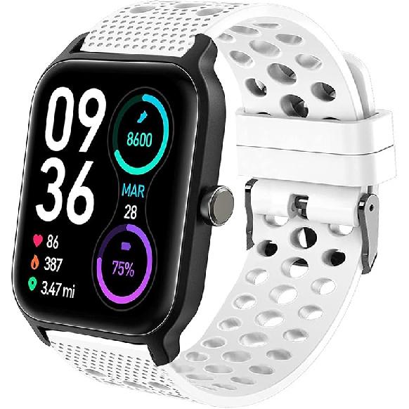 Compatible with TOOBUR Smart Watch Bands, Lamshaw Silicone Replacement Wristbands Sport Strap with Metal Buckle Compatible with TOOBUR IDW13 1.8 белый