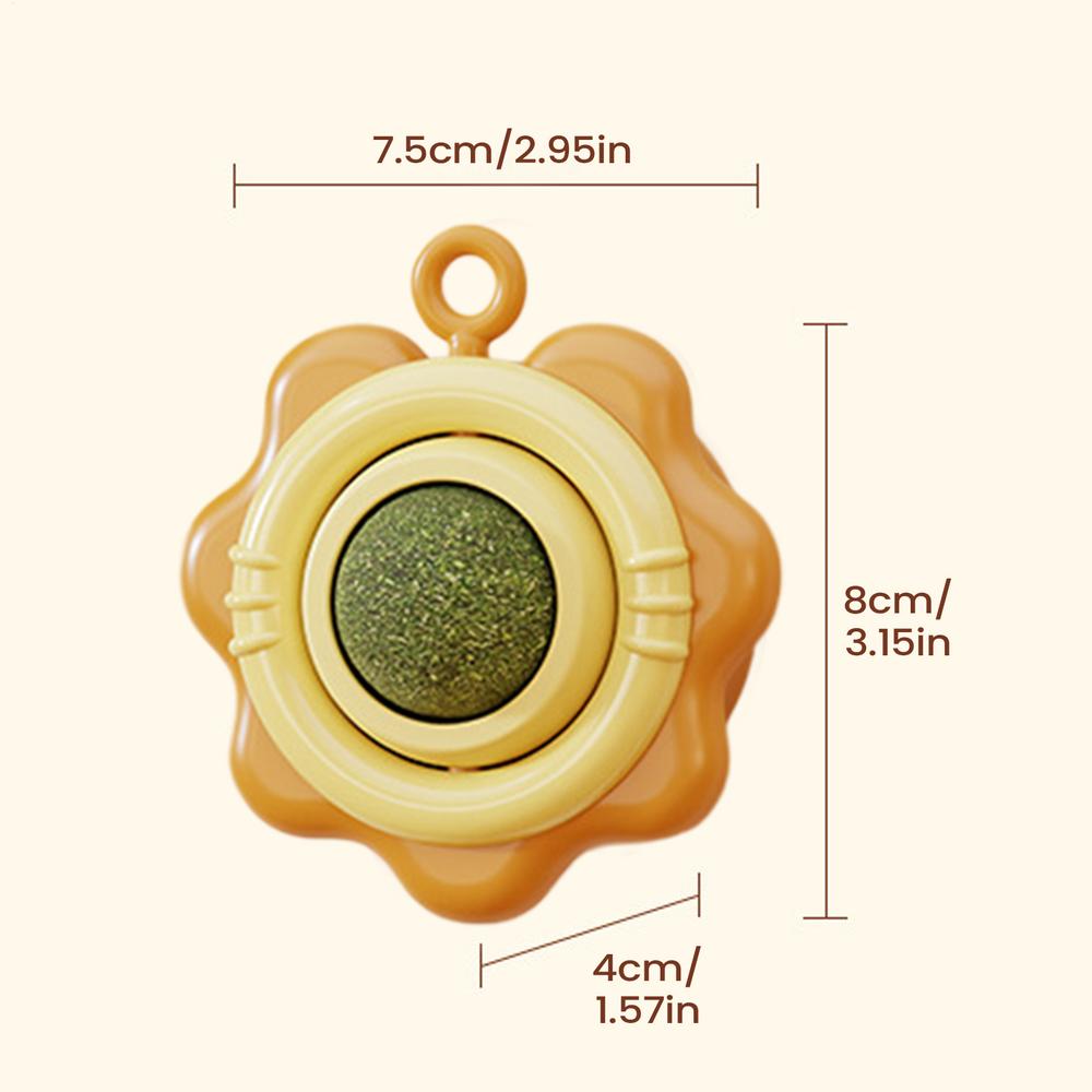 

Cat Nip Balls 360 Degree Rotating Wall Treats Adhesive Chew Ball For Home Living Room Bedroom Travel Training Post-Meal Activity помаранчевий