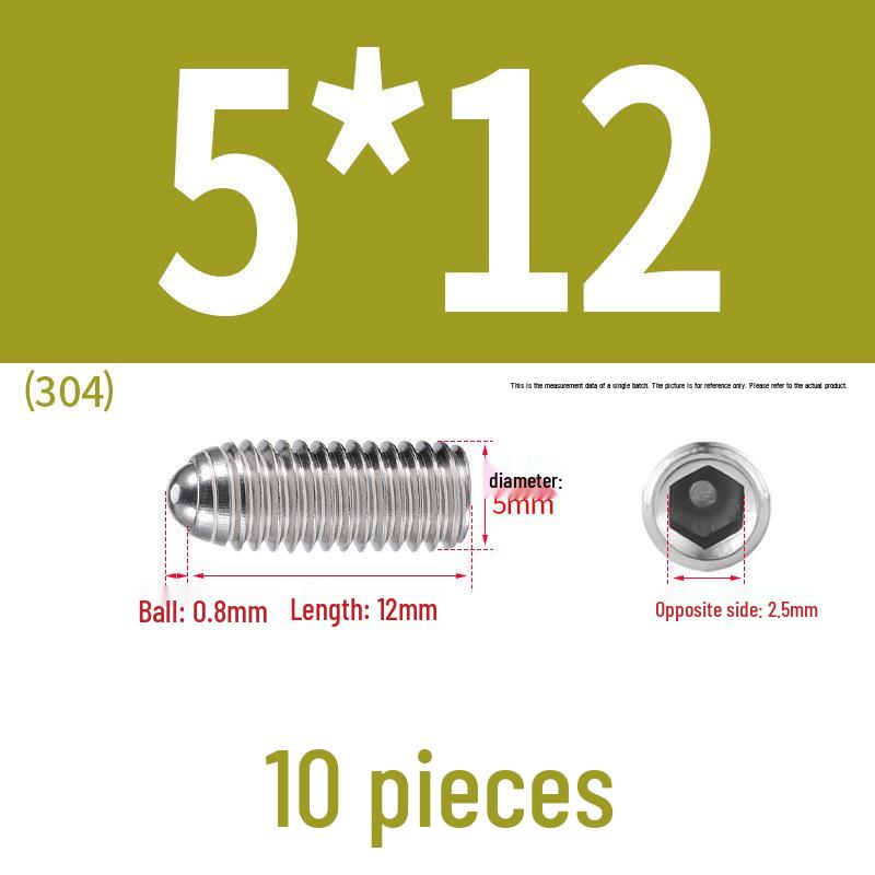Stainless Steel Ball Plunger Set: M2.5-M16 Ball Screw Positioning Spring Plunger