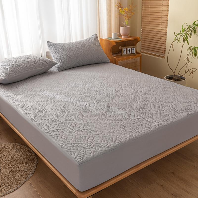 Waterproof Quilted Mattress Cover - Cotton Top, Antibacterial Fiber Fill, TPU Waterproof Layer - A-Class Health Standard