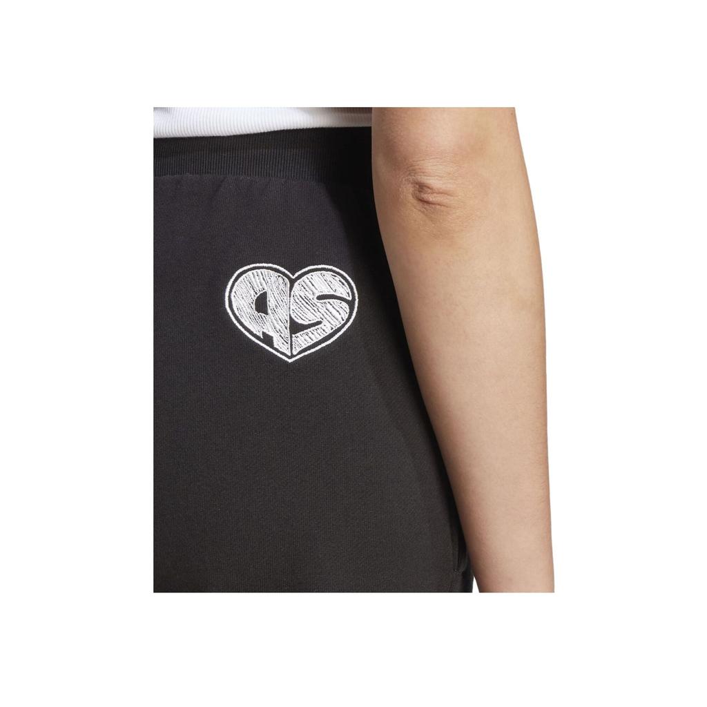 Adidas Einfarbige Logo Kordelzug Bündchen Strick Sporthose Damen Unterteile Schwarz IJ8769