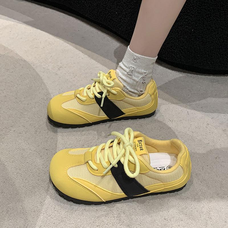 2025 autumn new ballet women round head chic niche ugly cute board Ayude training shoes casual sports shoes flat bottom