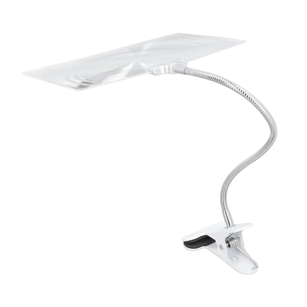 Large Magnifying Glass with Clip 4X Magnification Large Clear Lens Flexible Hose Magnifier for Reading Repair Crafts