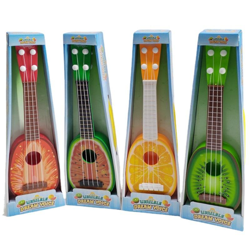 Playing Cartoon Fruit Guitar Toy Children'S Early Education Musical Instrument Ukulele Gift Ground Marketing