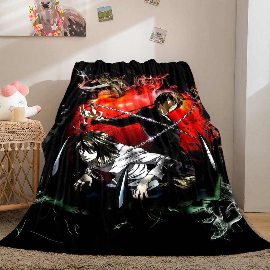 Death Note Ghost Story Luxury Flannel Lightweight Blanket Home Decor Sofa Bed Travel Cover Family Gift LXRa29