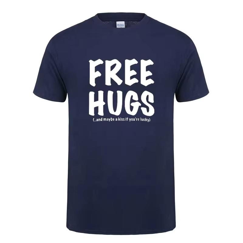 2026 Hot Sale Free Hugs Printing T Shirt for Men Women Summer Tops Tee O Neck Short Sleeve Fashion Cotton T-Shirt Tshirt Man Brand Casual Clothing