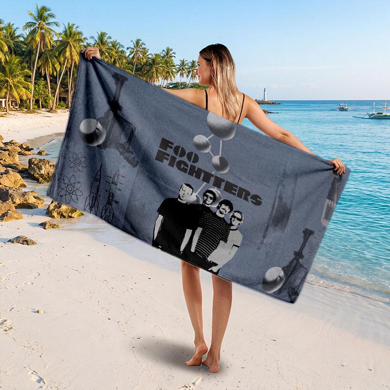 Large Beach TowelFoo Fighters Soft Absorbent Towel Beach Bath Home Use