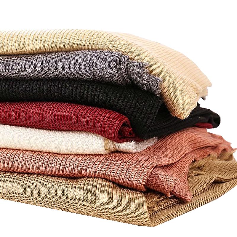 Knit Wool Viscose Soft Rib Autumn Sweater Fabric Material By Half Meters 50*150cm/Piece KA0360