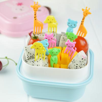 Set Of 10Pcs Cute Animals Food Picks Mini Cartoon Toothpick Fruit Forks Picks