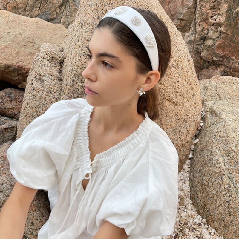 SCHO JEWELRY Lana Royal Bredt Vitt Hårband