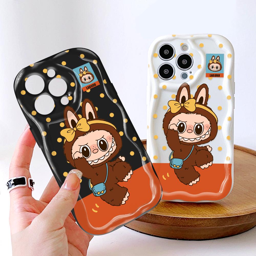 Cartoon Pattern Cream Texture Casing Wavy Edge Soft Silicone Cover Phone Case for IPhone Samsung Huawei Honor Xiaomi Redmi Infinix Tecno