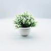 Plantas Artificiales en Maceta Flores Artificiales Adornos Pequeños Hierba de Cuatro Patas Pequeñas Plantas Verdes Hemisféricas