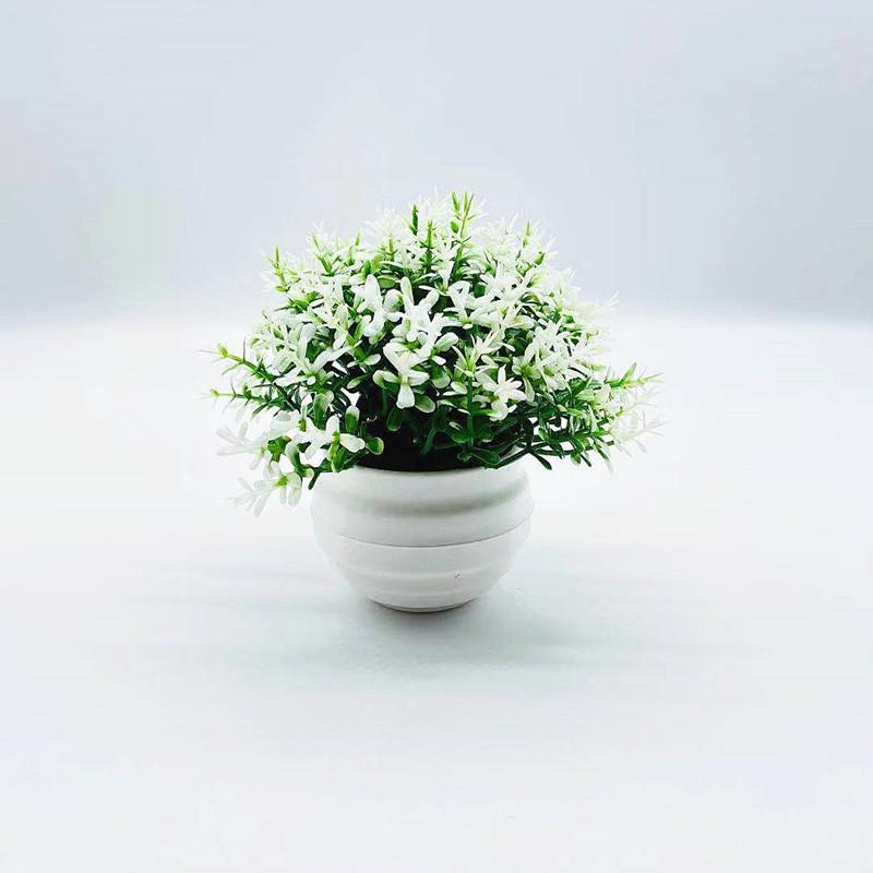 Plantas Artificiales en Maceta Flores Artificiales Adornos Pequeños Hierba de Cuatro Patas Pequeñas Plantas Verdes Hemisféricas