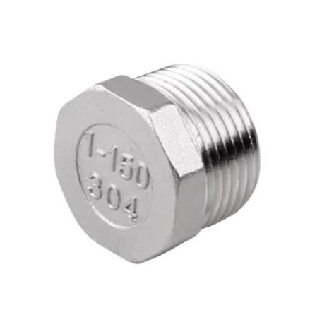 1/8" 1/4" 3/8" 1/2" - 4" BSPT NPT Male Hex End Plug Cap 201/304/316 Stainless Steel Connector Pipe Fitting Water Gas Oil 225 PSI