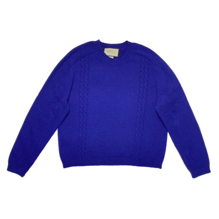 Gucci Sweaters Men's Blue Crew Neck Moderate Other 605847-XKAPO-4003