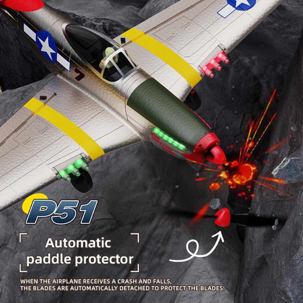 Remote Control Airplane, 2.4G EPP Foam Plane With 6 Axis Gyro, LED Lights, One Key Roll, 3D Inverted Flight, Easy to