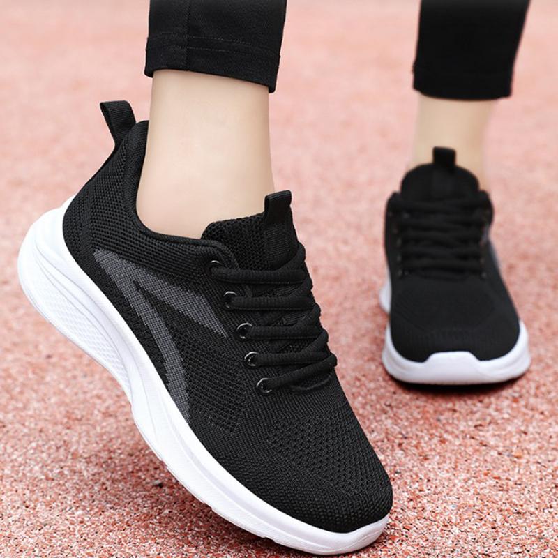 Women Casual Sport Shoes Breathable Lightweight Sneakers Outdoor Mesh Black Running Shoes Athletic Jogging Tenis Walking Shoes