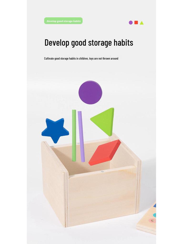 Montessori Wooden Educational Toy: Shape & Color Matching Coin Box for Early Learning