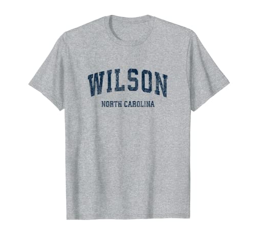 Wilson North Carolina NC Vintage Varsity Sports Navy Design T-Shirt