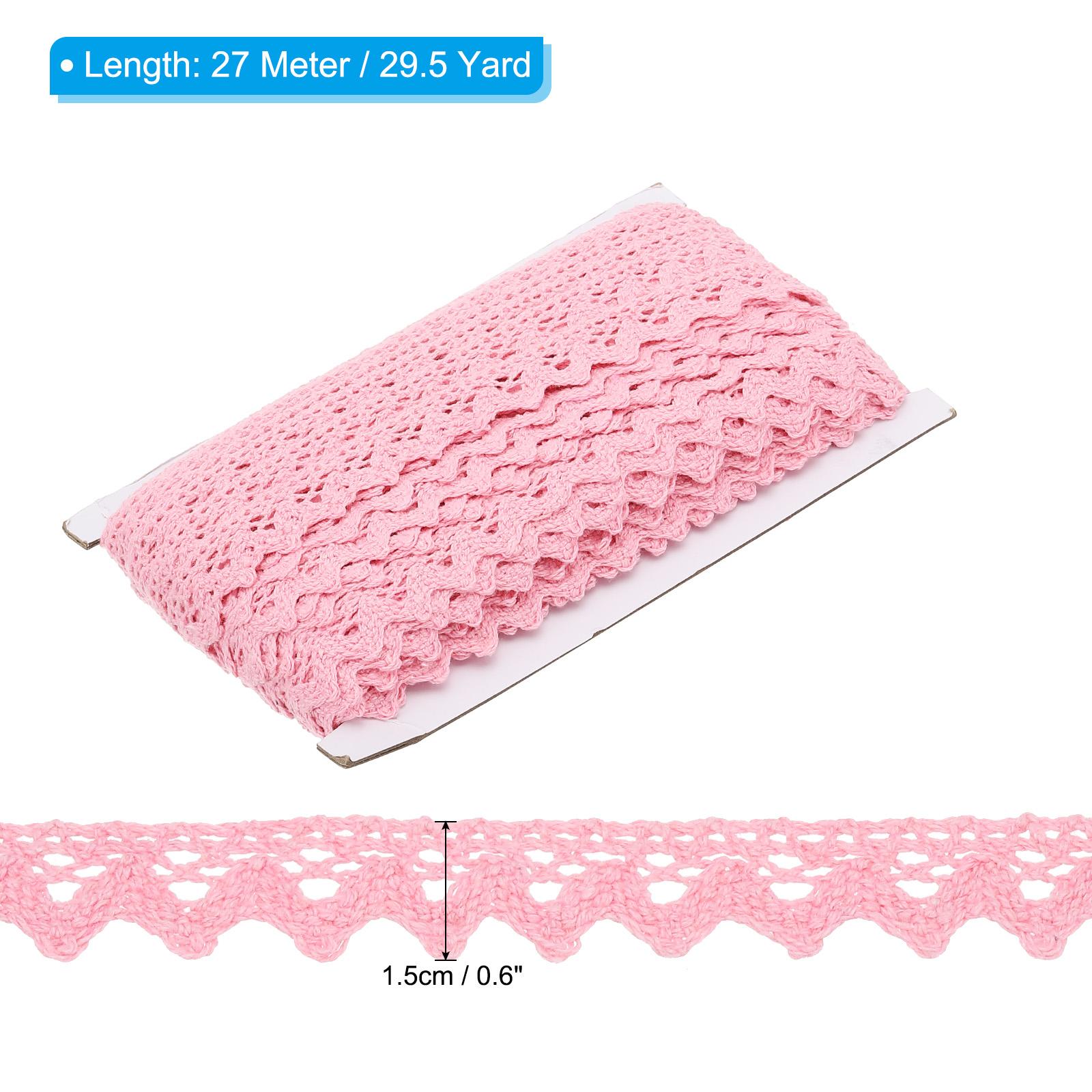 

27 Meters Lace Ribbon Wide Wedding Wrapping Sewing Crochet Ribbon for Sewing DIY Crafts Christmas Wedding Decoration 27 Meter рожевий