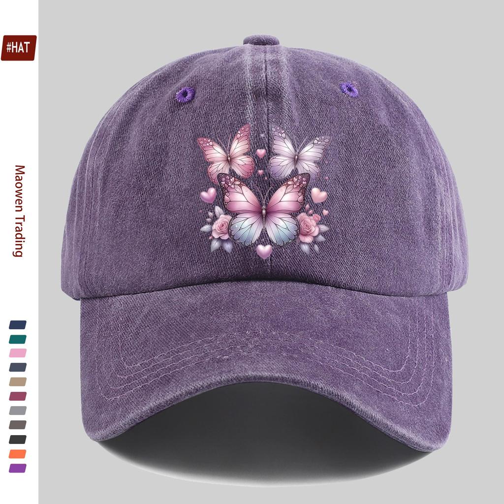 pc Fashion Butterfly Pattern Printed Baseball Cap Comfortable Trendy Sports Decor Hat Trendy Lightweight Accessory Adjustabl