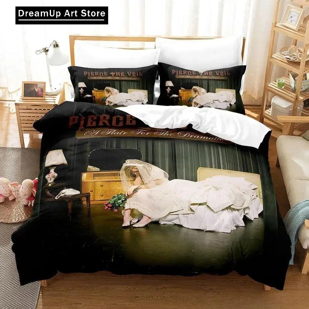 

Pierce the veil Bedding Set Single Twin Full Queen King Size Bed Set Aldult Boys Bedroom Duvet cover Sets 3D Anime Bed Sheet Set EU Single 90x200cm