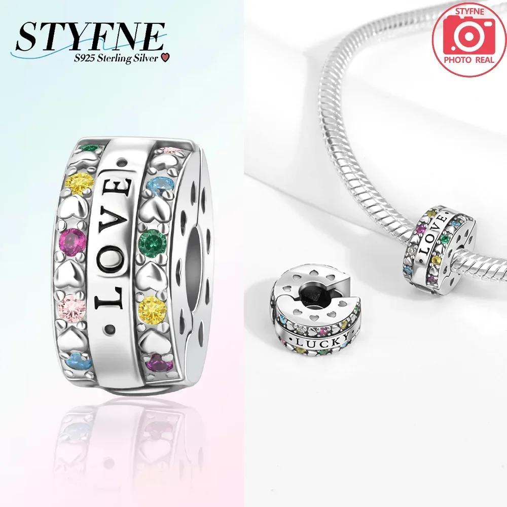 Exquisite Colored Zircon Cross Heart Love Original Copper Charms Beads Fit Bracelet Women Diy Fine Gifts Jewelry Accessory