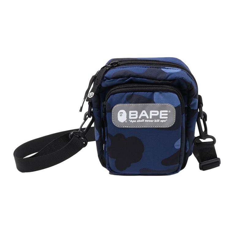 

A Bathing Ape Full Print Camouflage Pattern Reflective Letter Tag Crossbody Bag Men bags Multicolor 0ZXBGM190001J Dark Blue