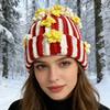 В'язана шапка Зимова теплота Товста пряжа Гачком 3D Попкорн Еластична шапка М'яка затишна Головний убір для холодної погоди