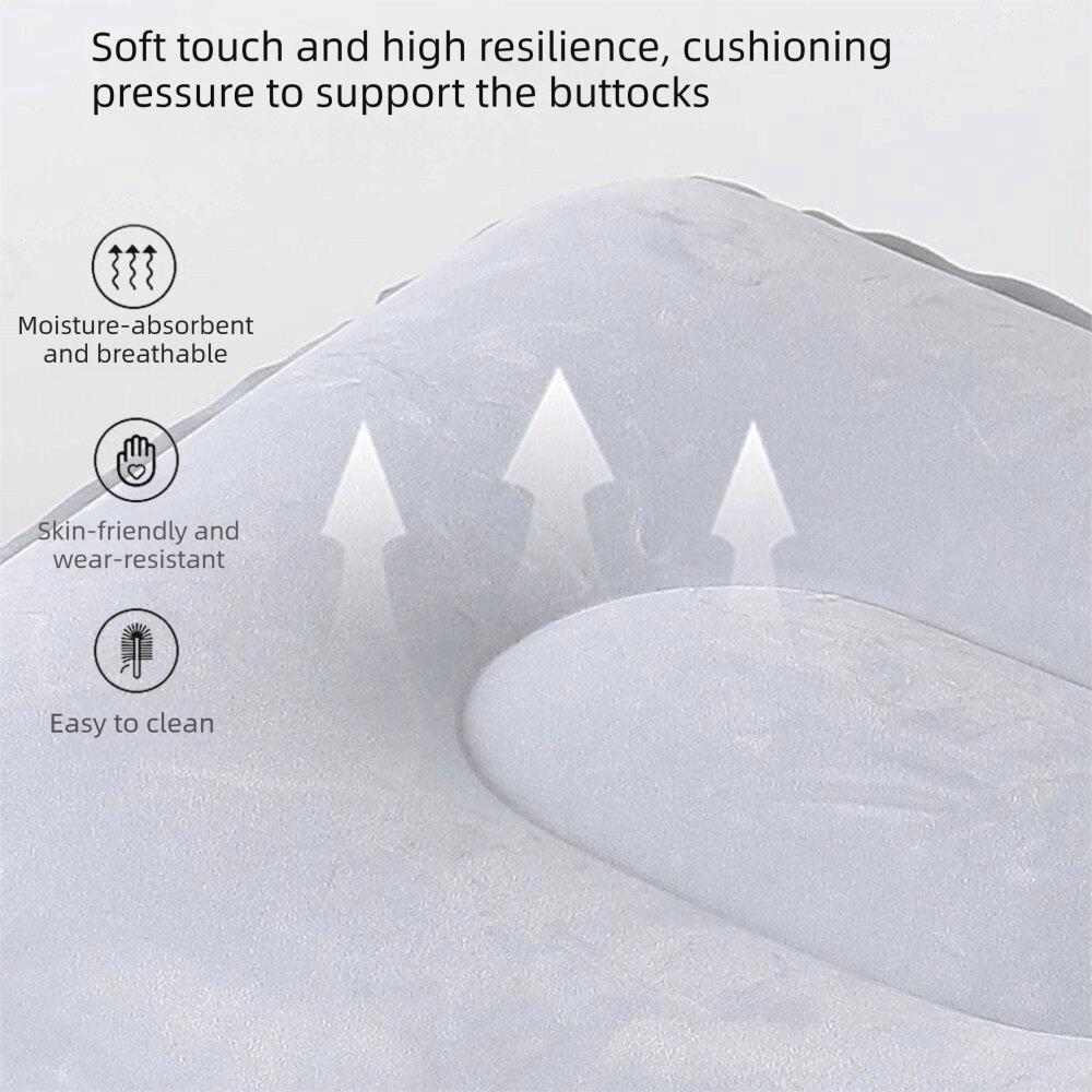 Plush Fabric Inflatable Booster Seat Press-to-Inflate Air Seat Cushion  Under Desk