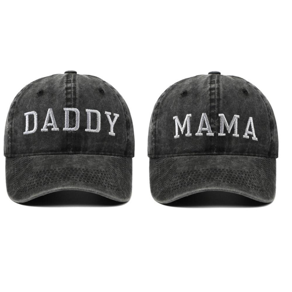 Vintage Daddy Mama Mini Embroidery Caps Washed Cotton Family Matching Baseball Cap Gifts