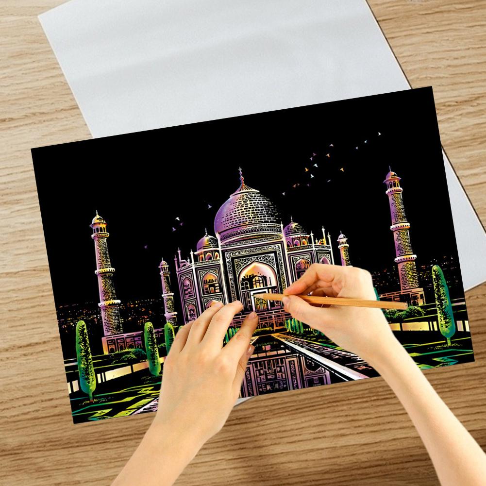 Scratch Art Paper for Adults Scratch Art Painting Paper DIY Night View Scratchboard Gift for Friends Family