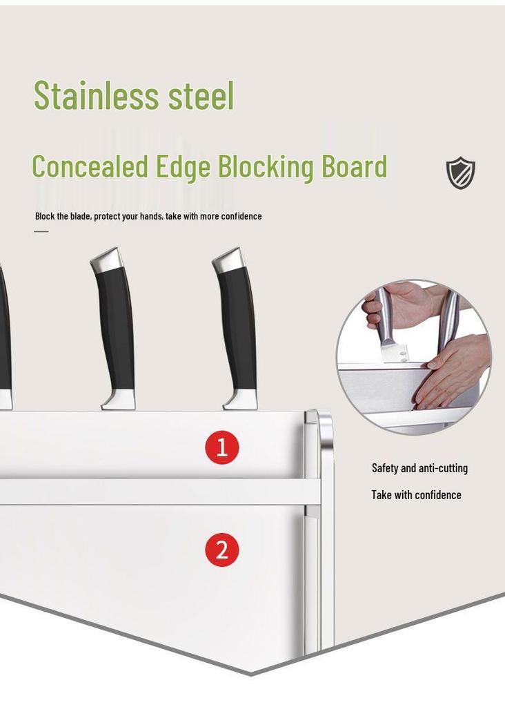 Stainless Steel Multi-layer Kitchen Rack: Spice, Knife Holder & Storage