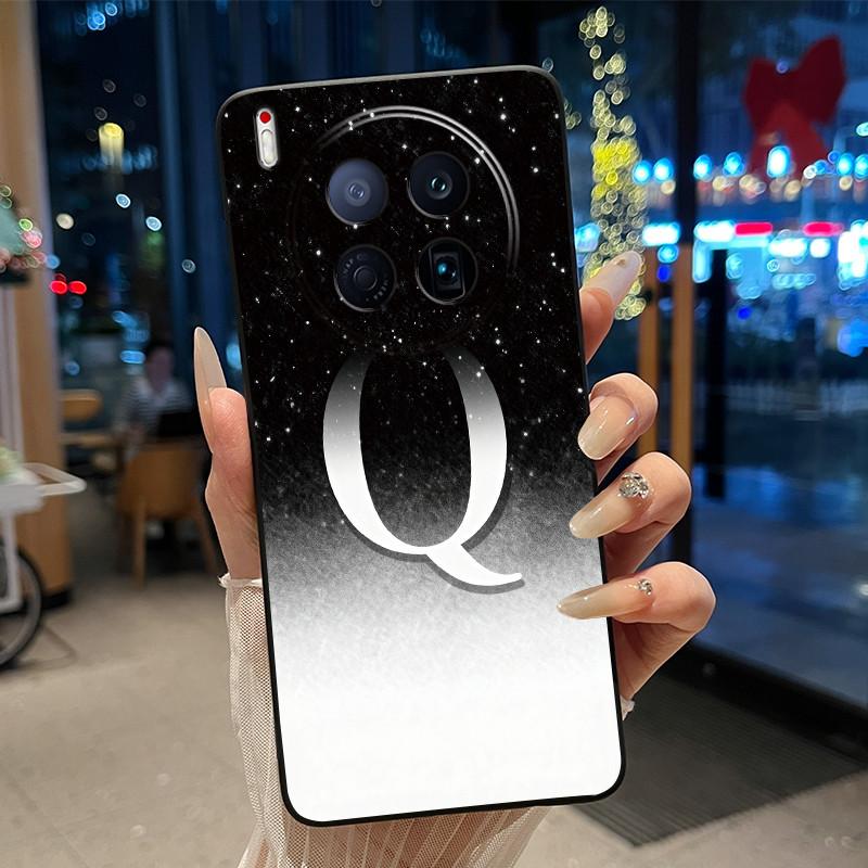 Cover For Tecno Camon 40 Premier 5G Case New Letter With Flower Shiny Starry Sky Soft Silicone Black Back Anti-scratch Cover