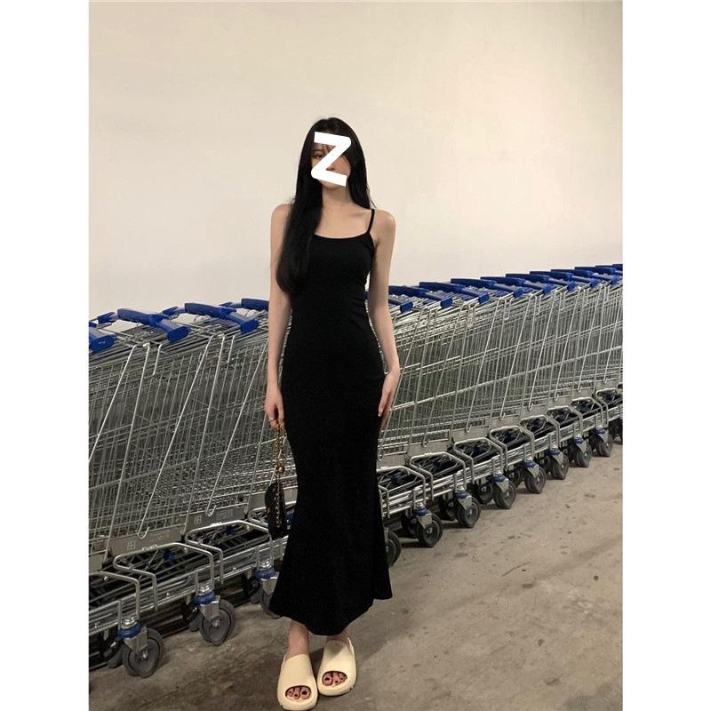 Pure Desire Sleeveless Suspender Dress Women's Summer New Slim and Thin Fishtail Skirt Long Temperament Hip Skirt