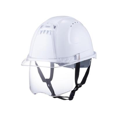 TOYO Helmet with Shield Ventiplus Styrofoam White/Clear/Clear No.391F-C-C
