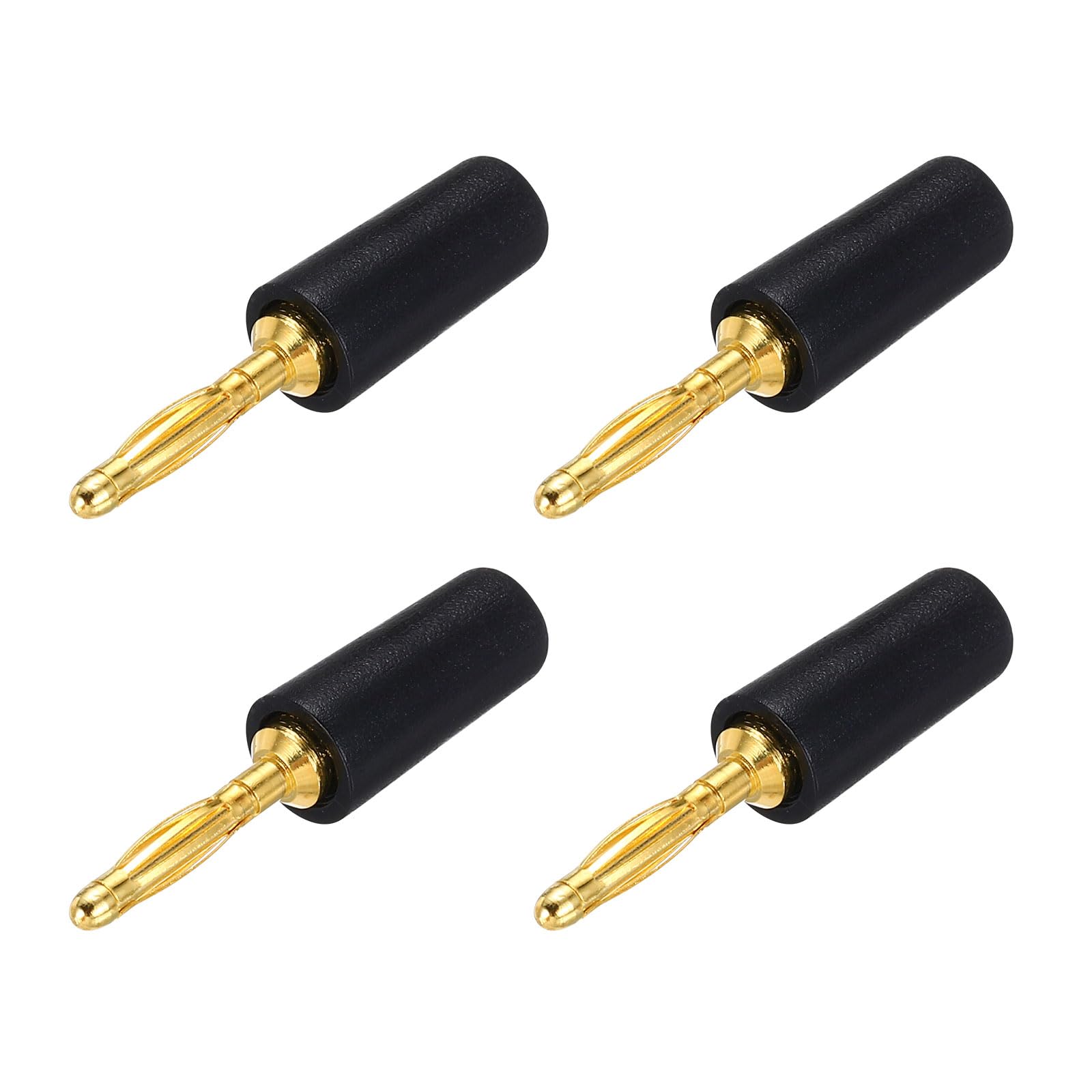 uxcell 4pcs 2mm Banana Plug 10A 6mm OD 26.5mm Long Speaker Wire Cable Plug
