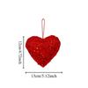 2pcs Elegant Glitter Heart Shaped Pendant with Hanging Rope Vivid Sequin Decorative Supplies Pink Red Handmade Love Key Ring