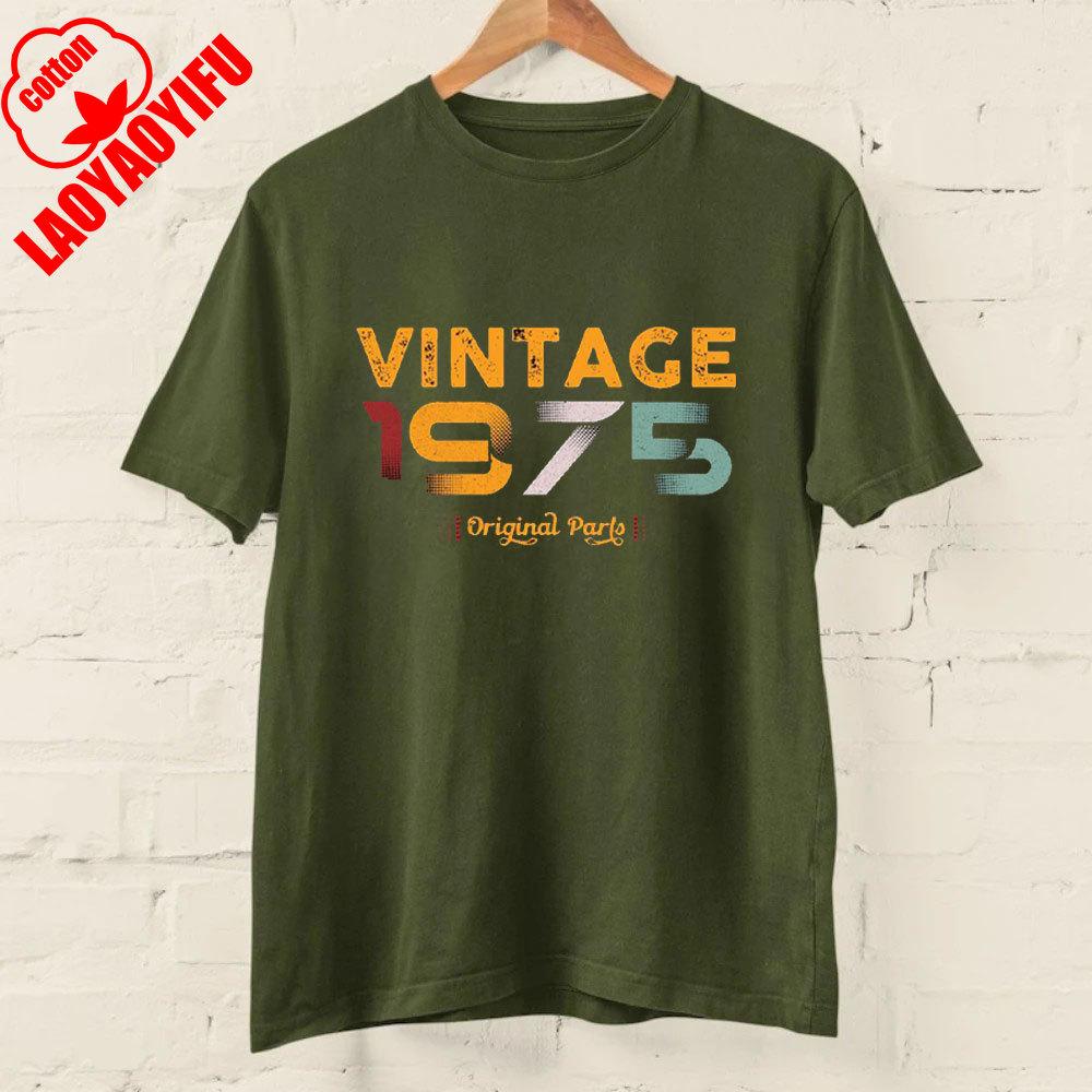 50th Birthday T Shirt 2025 1975 A Legend Was Born Retro Heavy Metal Rock Music Style Fiftieth Gifts for Him Personality Tops