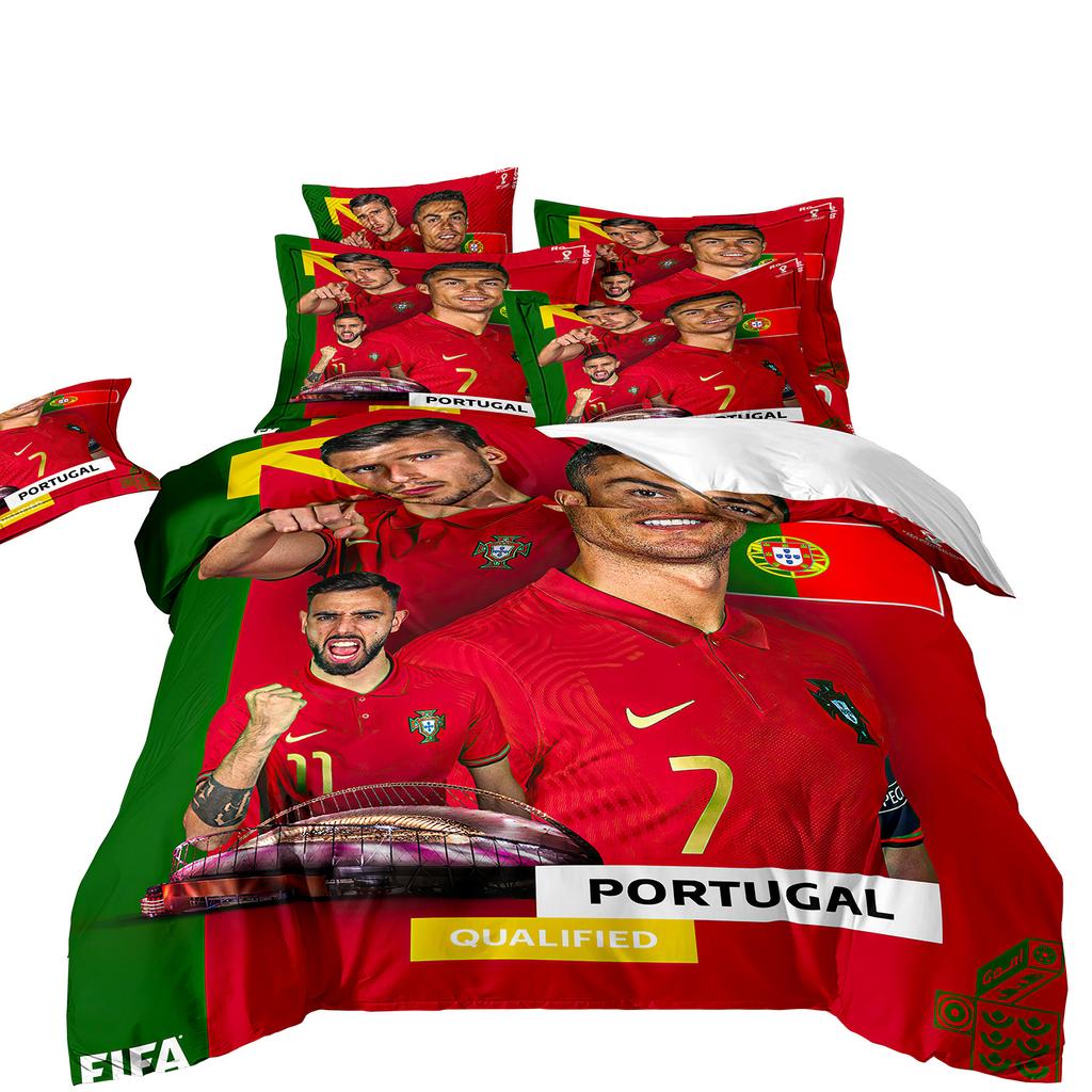 Home Textile Quilt Set Four-Piece World Cup Football 3D Printing Three-Piece Bedding
