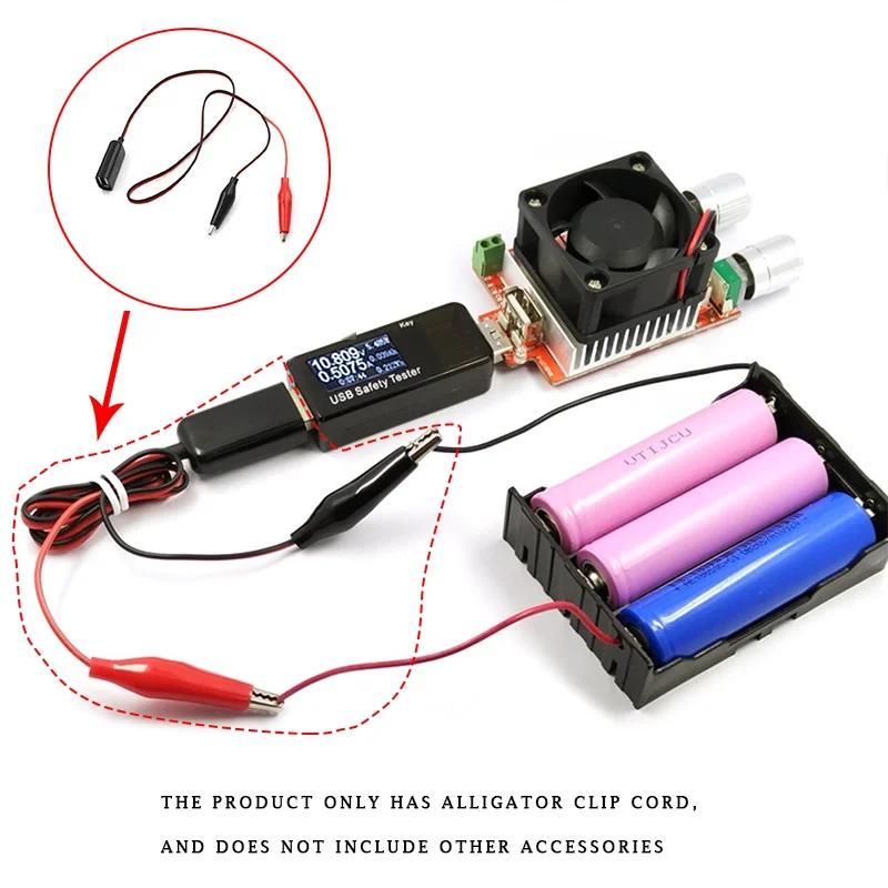 50cm Red And Black Wire Alligator Test Clips Clamp To USB Female Connector Power Adapter Supply