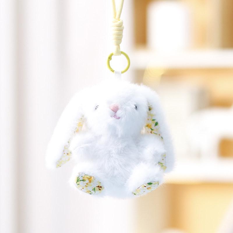 Animal Plush Bunny Pendant With Polyester Fiber Filling For Wedding Party Decor