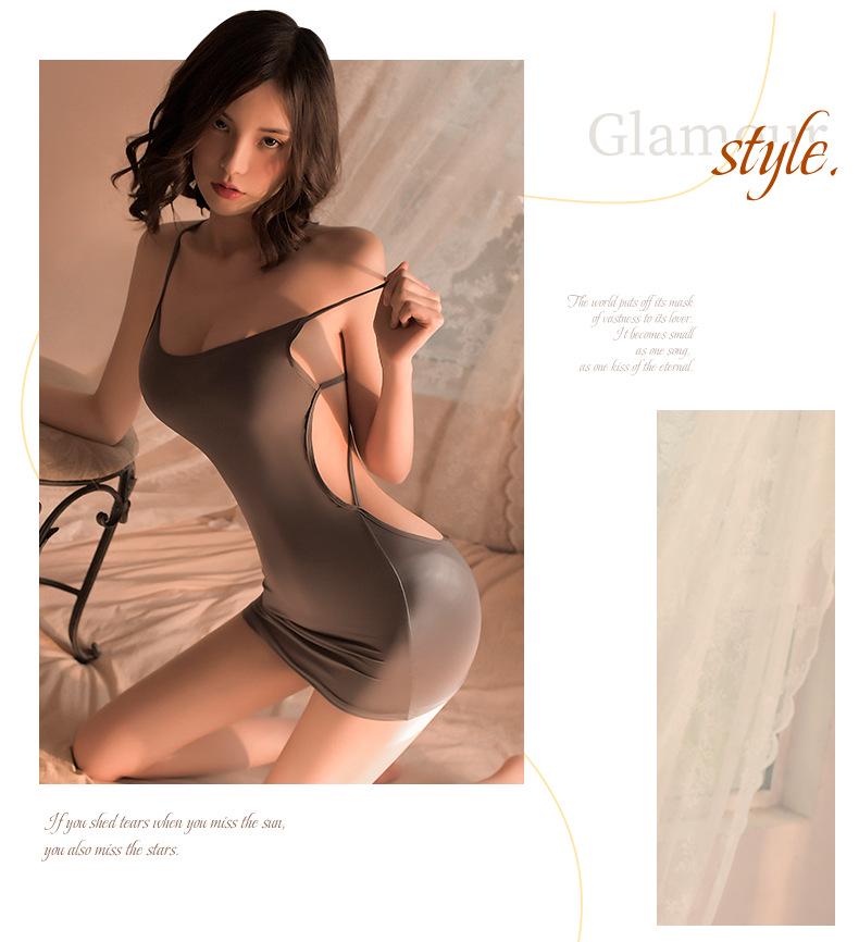 Manyan Women's Sexy Backless Cross Strap Nightdress - One-Piece Lingerie for Clubwear