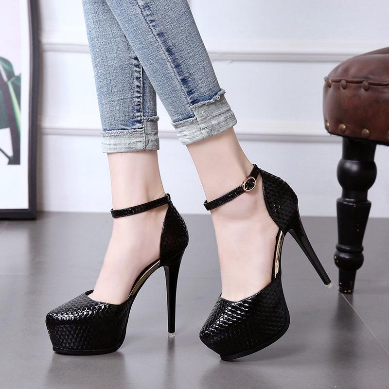 Maogu Pointed Toe Korean Female Black Sexy Female Platform High Heels Shoes Stilito Heel Women Pumps Summer Footwear Woman 34