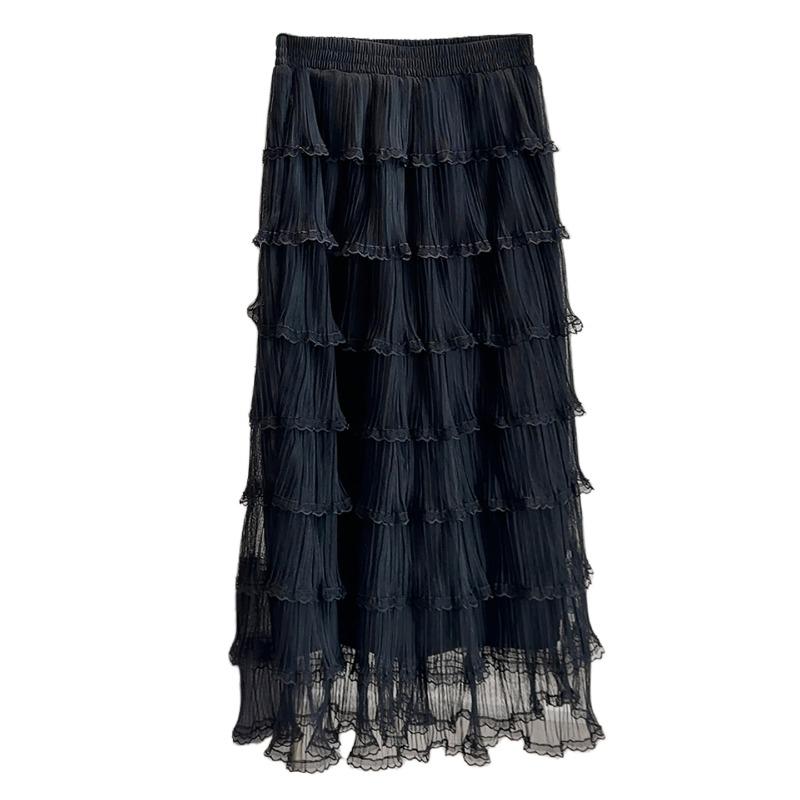Spring and Summer Gentle Wind Mesh Layer Cake Skirt Girl New Temperament Thin Medium and Long Fluffy Fairy Skirt
