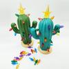 Weihnachtskaktus aus Kunstharz mit Lichtern Vintage Nostalgischer Weihnachtskaktus Tischdekoration Weihnachten
