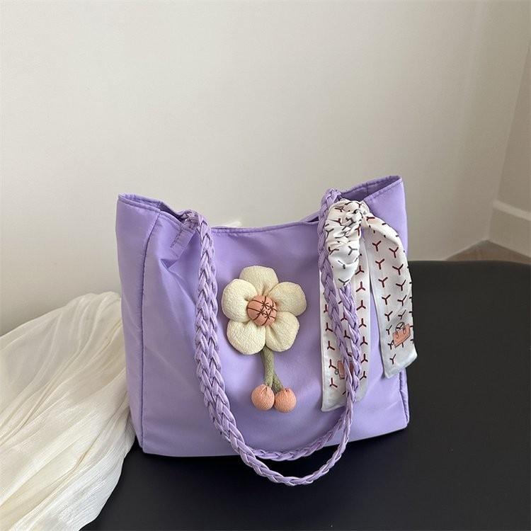 Chic Urban Minimalist Summer Shoulder Tote Bag For Women In Versatile Colors фиолетовый