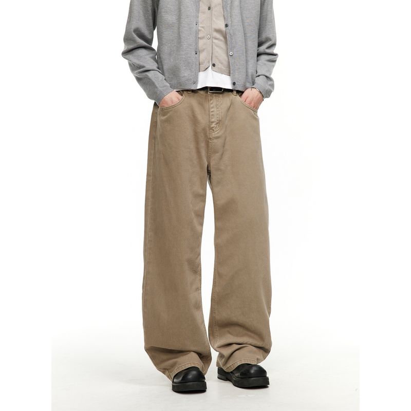 Men's American Style New Retro Straight-Leg Jeans Vintage Autumn and Winter New Cleanfit Casual Trousers