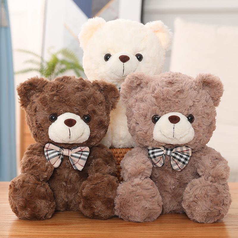 25cm Cute Cartoon Little Teddy Bear Plush Toys Stuffed Soft Animals Dressing Up Doll for Girls Kids Nice Surprise Birthday Gifts